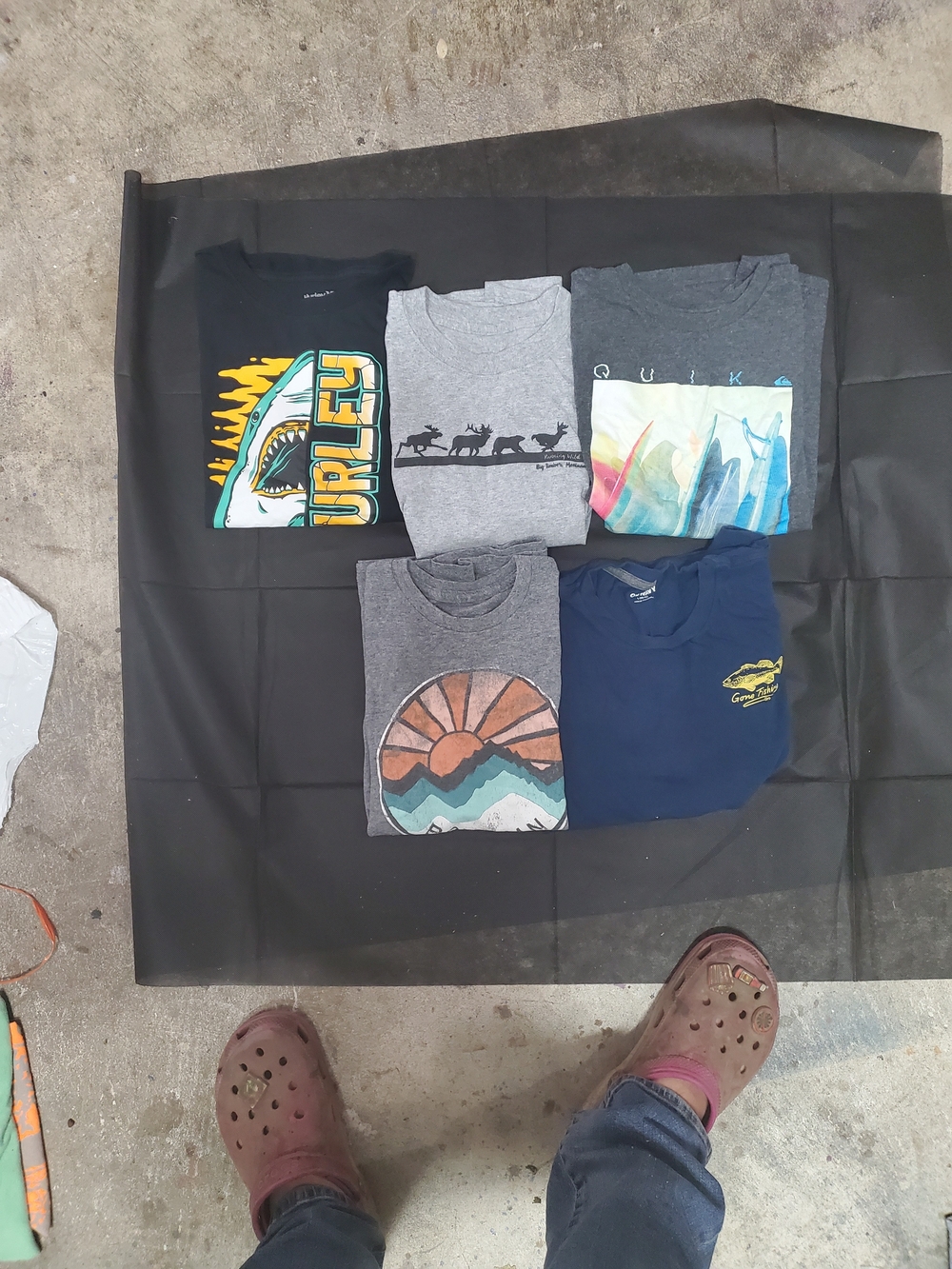 Hurley Black Graphic Shark Tee with Yellow & Teal Accents